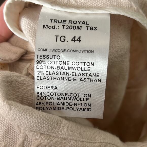 True Royal White Textured Pants Size IT 44 / US 10 - Picture 8 of 9